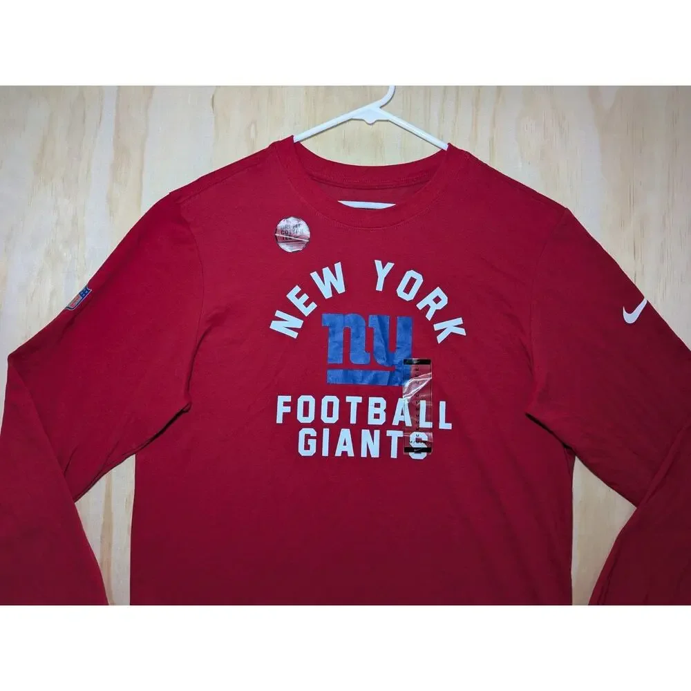 Nike Men's Medium New York Giants Shirt Red Long Sleeve NFL Stretch On Field NEW